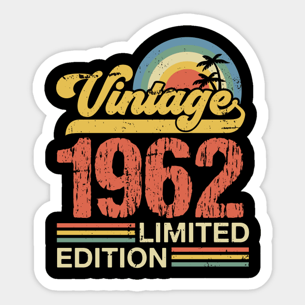 Retro vintage 1962 limited edition Sticker by Crafty Pirate 